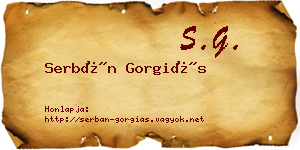 Serbán Gorgiás névjegykártya